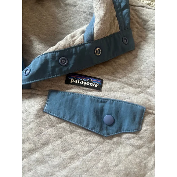 Women's Patagonia Crewneck Sweater S Gray with Blue Accents - Picture 6 of 6